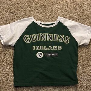 Guinness cropped  Green and White Raglan Shirt